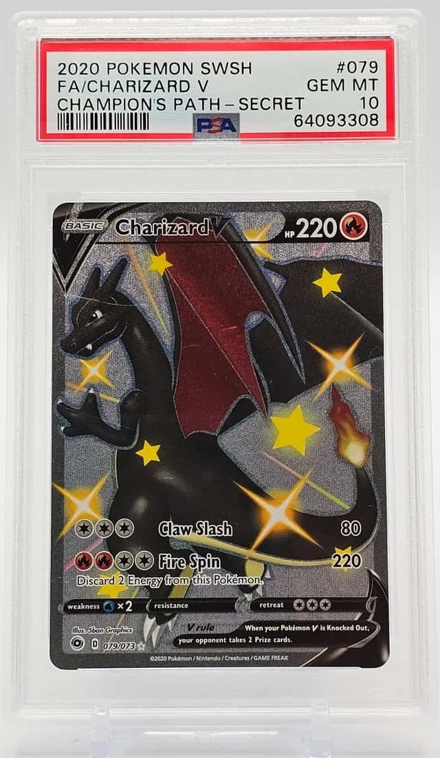 CHARIZARD 2020 SWSH CHAMPION'S PATH 079/073 SECRET RARE FULL ART PSA 10 Q1404