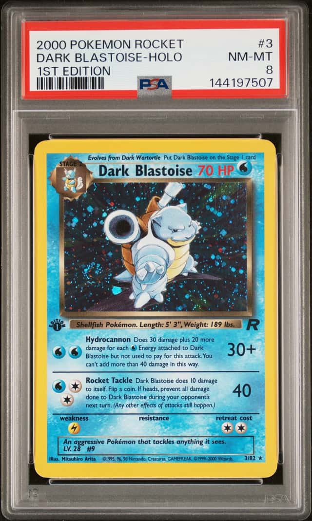 2000 Pokemon Rocket 1st Edition #3 Dark Blastoise Holo PSA 8 NM-MT