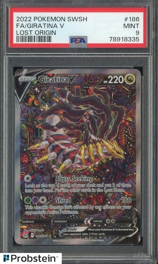 2022 Pokemon SWSH Lost Origin #186 FA Giratina V PSA 9 MINT