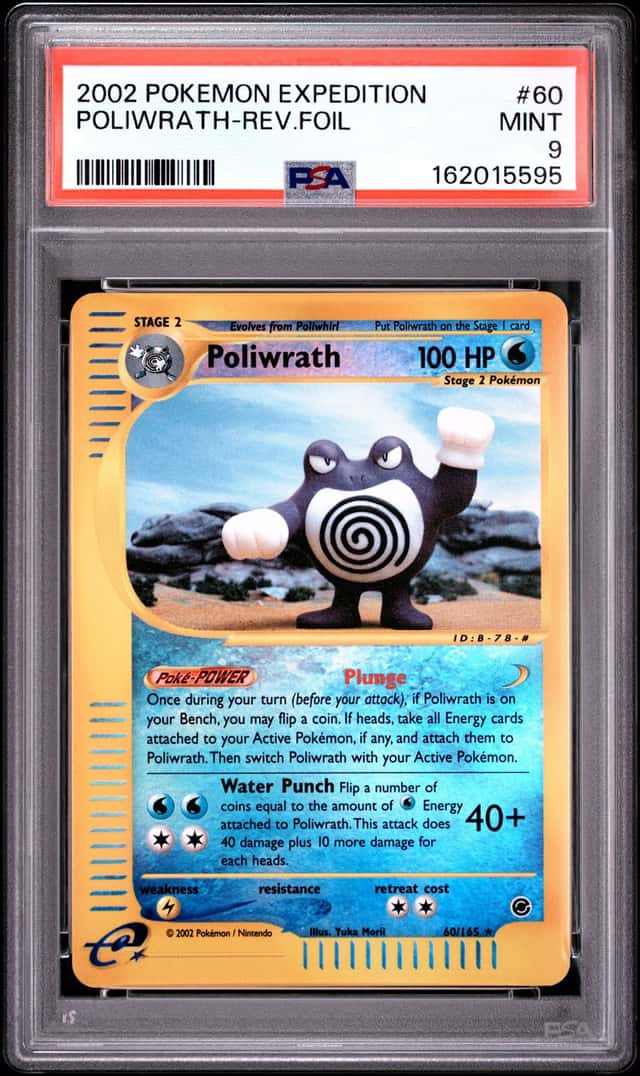 2002 Pokemon Expedition #60 Poliwrath Reverse Foil PSA 9 MINT