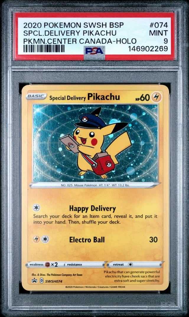 2020 Pokemon SWSH Black Star Promos Special Delivery Pikachu #SWSH074 PSA 9
