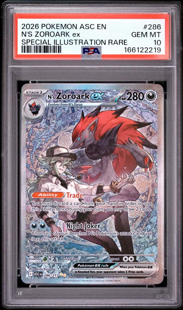 2026 POKEMON ASCENDED HEROES SPECIAL ILLUSTRATION RARE N'S ZOROARK EX PSA 10