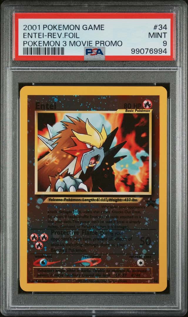 Pokemon 2001 Wotc Promo Entei 34/53 Reverse Holo Promo PSA 9