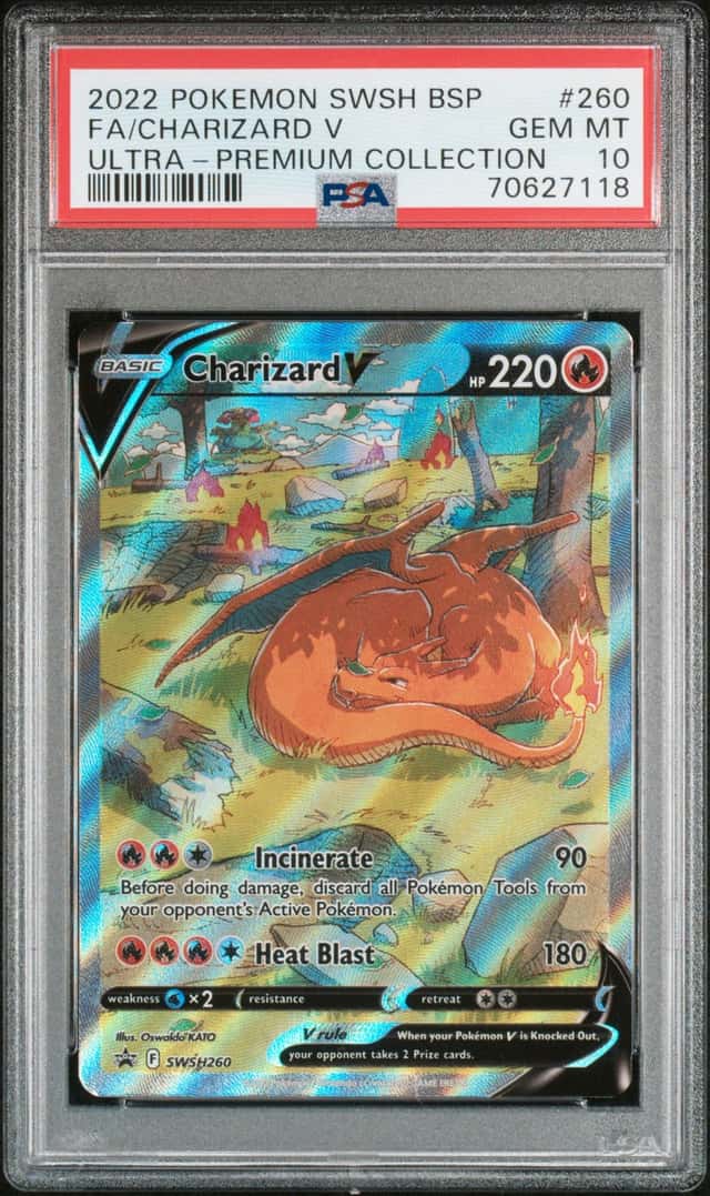 2022 Pokemon SWSH BSP UPC #260 FA/Charizard V PSA 10 GEM MINT