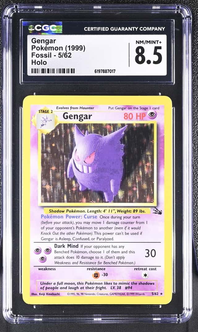 Pokemon 1999 Gengar 5/62 Holo Fossil CGC 8.5
