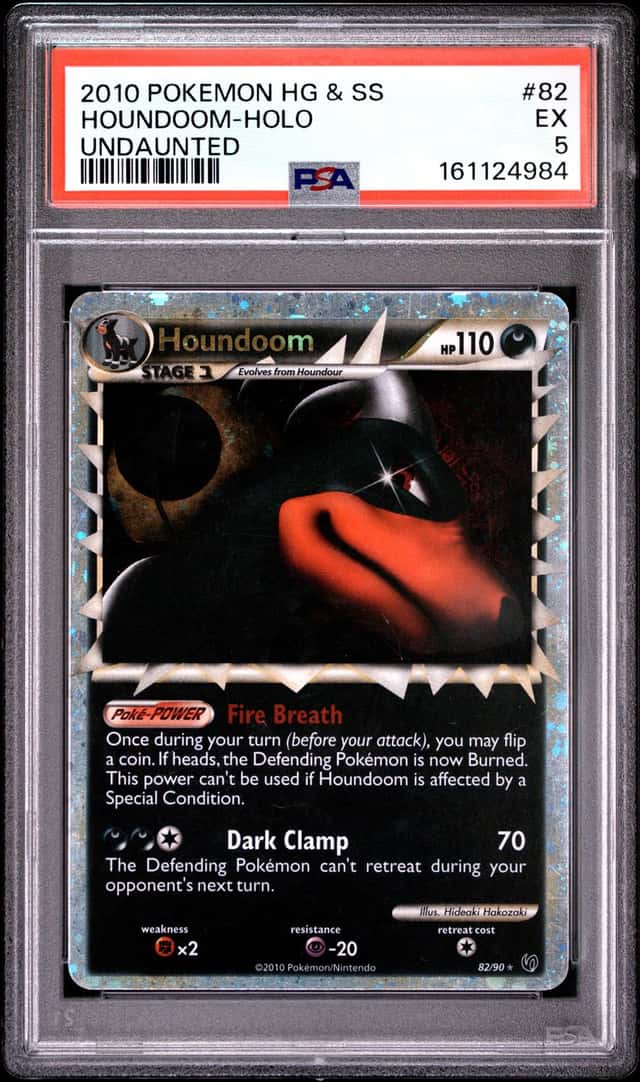 2010 Pokemon HeartGold & SoulSilver Undaunted Houndoom #82/90 PSA 5