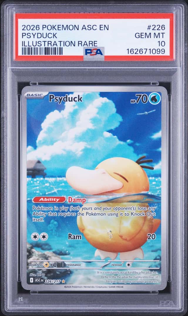 Pokémon TCG Ascended Heroes Psyduck 226/217 Secret Rare Holo PSA10