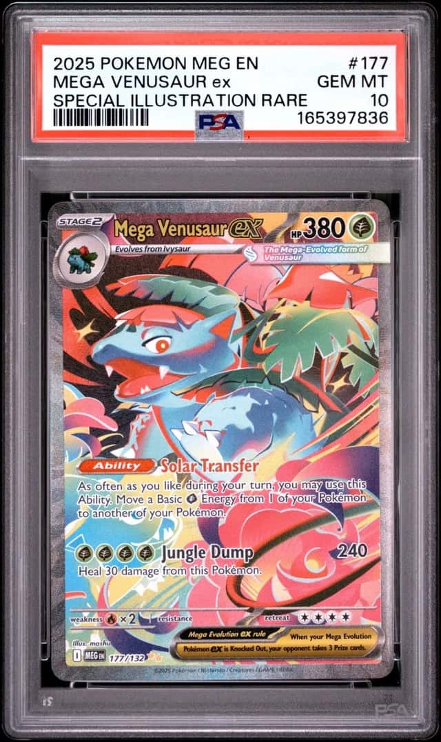 2025 POKEMON MEGA EVOLUTION 177 VENUSAUR EX SPECIAL ILLUSTRATION RARE SIR PSA 10