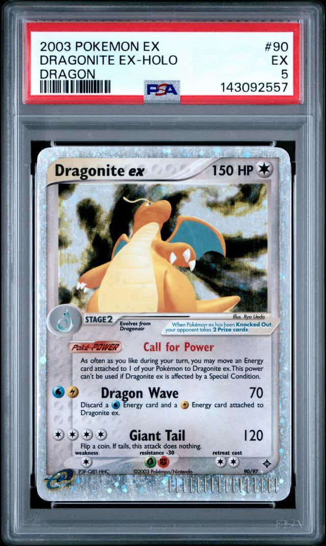 2003 POKEMON EX DRAGON #90 DRAGONITE EX-HOLO PSA 5