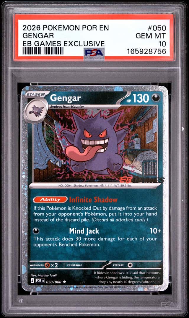 2026 POKEMON POR EN-PERFECT ORDER EB GAMES EXCLUSIVE #050 GENGAR PSA 10