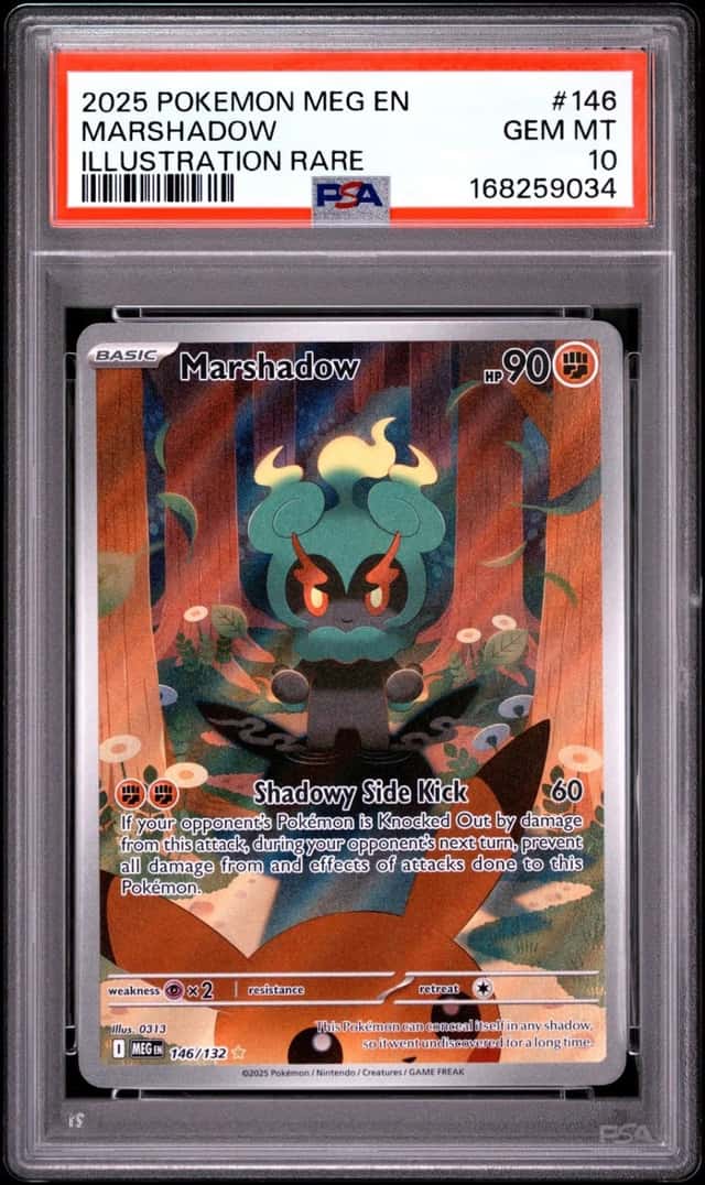 2025 POKEMON MEG EN-MEGA EVOLUTION ILLUSTRATION RARE #146 MARSHADOW PSA 10