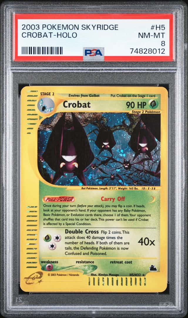 Pokemon Crobat Holo Skyridge H5 PSA 8