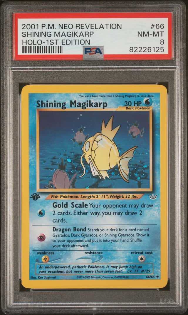 2001 Pokemon Neo Revelation 1st Edition Shining Magikarp Holo #66/64 PSA 8