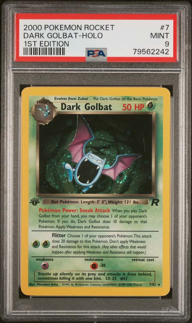 Pokemon Dark Golbat Holo Team Rocket 7 1st Edition PSA 9 Mint