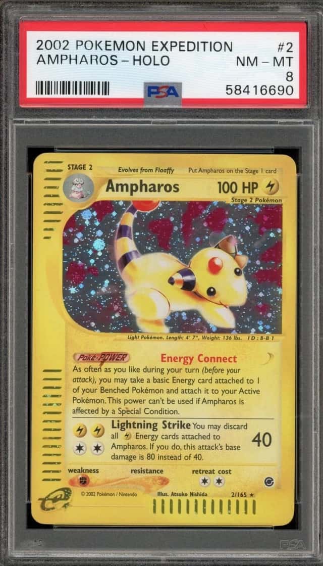 Pokemon Ampharos Holo Expedition 2/165 PSA 8