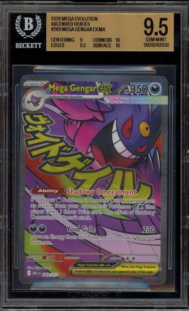 Pokemon Mega Gengar ex Ascended Heroes Mega Attack Rare 269 BGS 9.5
