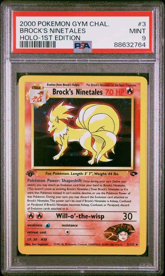 Pokemon Brock's Ninetales Gym Challenge 3/132 Holo 1st Edition PSA 9 Mint