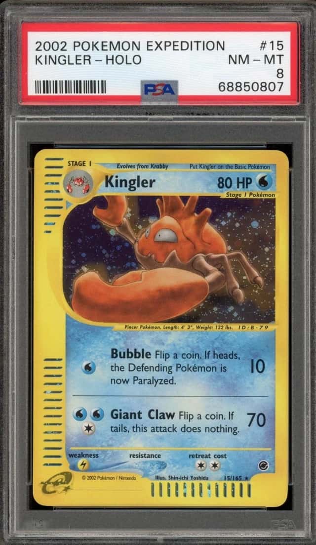 Pokemon Kingler Holo Expedition 15/165 PSA 8