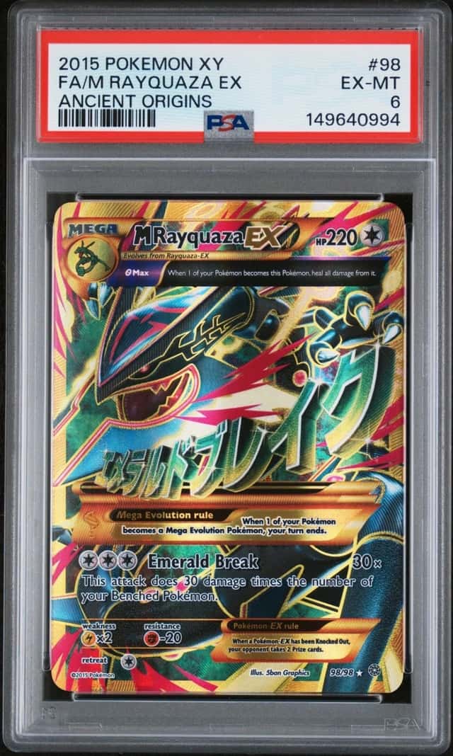Pokemon M Rayquaza EX XY Ancient Origins Full Art 98/98 PSA 6