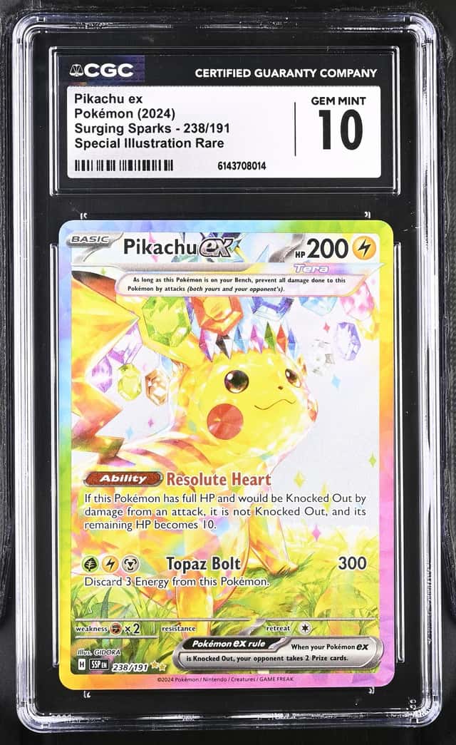 Pokemon Pikachu ex Surging Sparks 238/191 Special Illustration Rare CGC 10