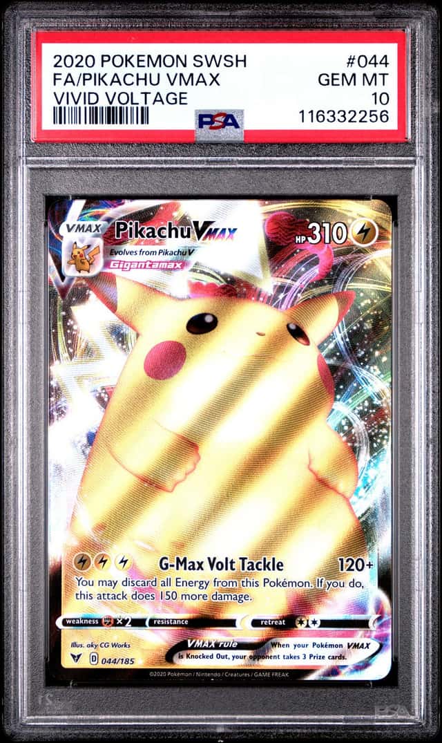 2020 PIKACHU PSA 10 POKEMON SWORD & SHIELD VIVID VOLTAGE FULL ART VMAX 044