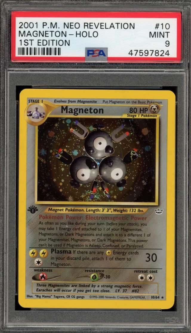 Pokemon Magneton Holo Neo Revelation 10/64 1st Edition PSA 9 Mint