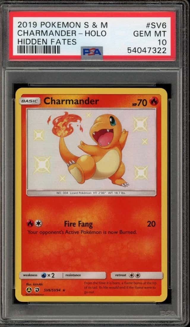 Pokemon Charmander Holo Hidden Fates SV6/SV94 PSA 10 Gem Mint