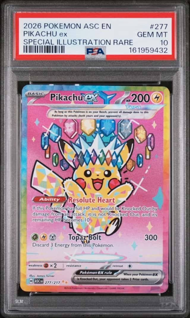 Pokemon Pikachu ex Ascended Heroes 277 Special Illustration Rare PSA 10 Gem Mint