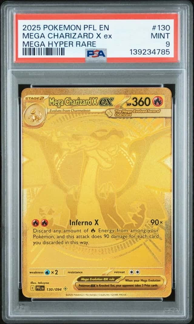 Pokemon Mega Charizard X ex Phantasmal Flames 130/094 Mega Hyper Rare PSA 9 Mint