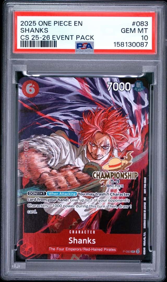 One Piece Shanks Championship 2025-26 Event Pk. 083 PSA 10 Gem Mint