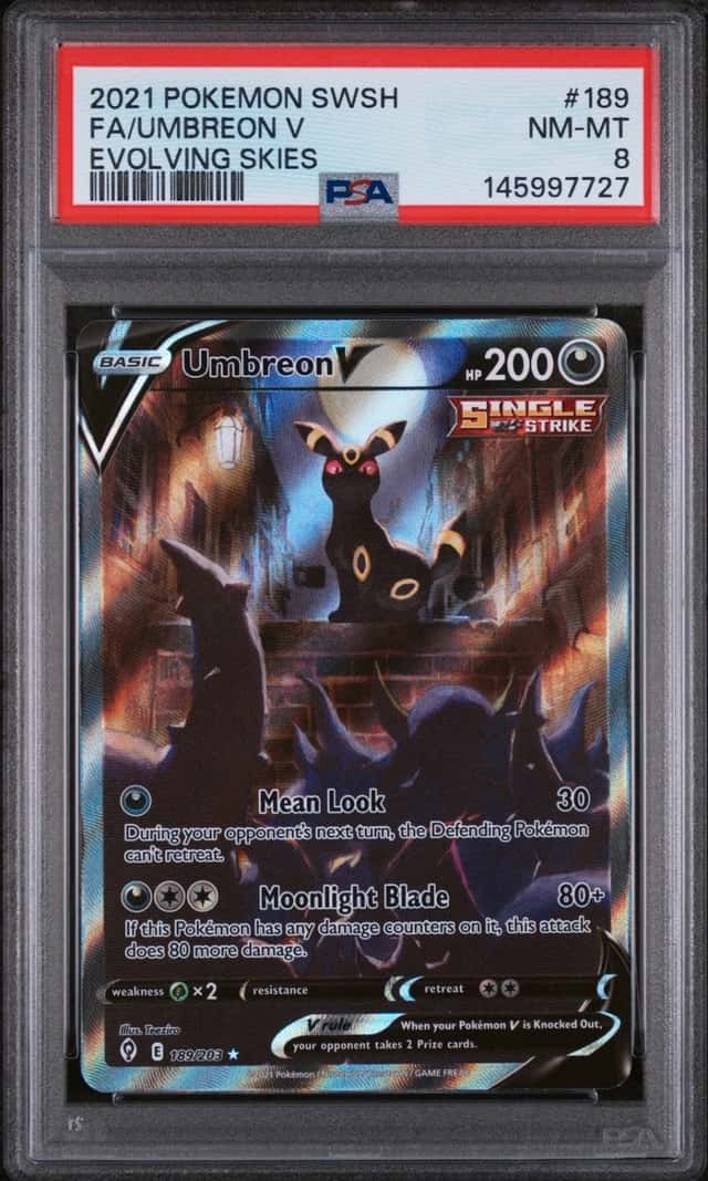 Pokemon Umbreon V Evolving Skies Full Alt Art 189/203 PSA 8