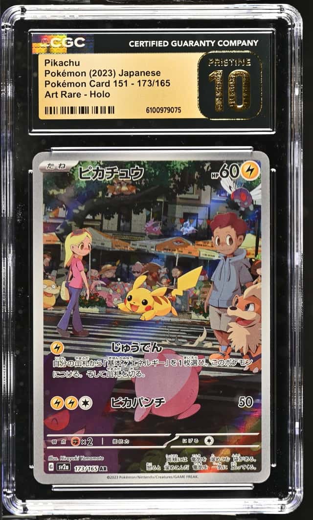 CGC Pristine 10 Pikachu JP Sv2a Pokemon Card 151 Art Rare Holo 173/165