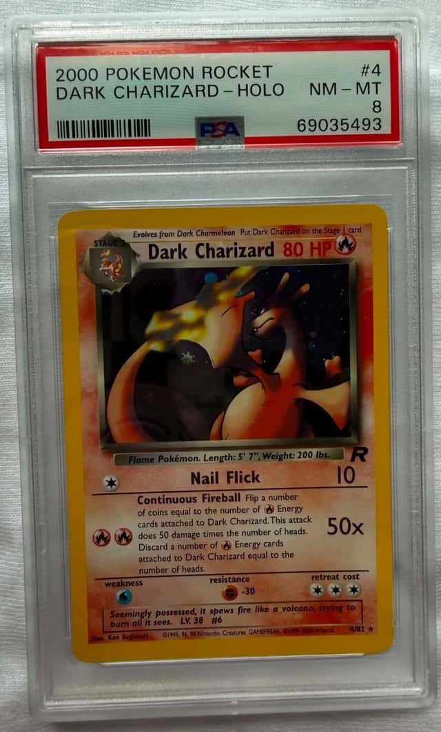 2000 Pokemon Rocket Dark Charizard Holo PSA 8