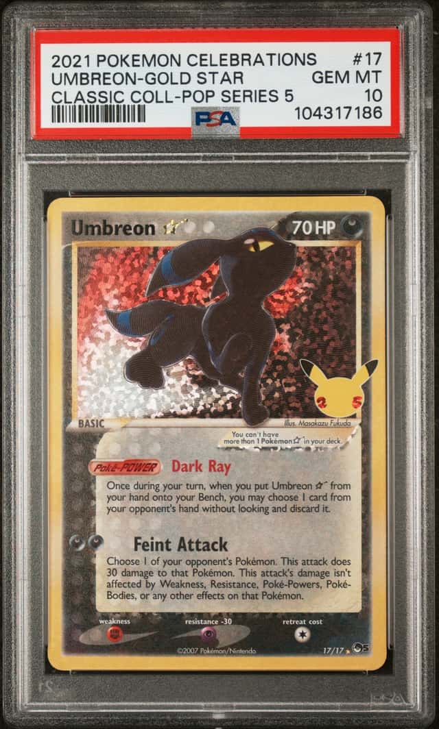 2021 Pokemon Celebrations Umbreon Gold Star PSA 10