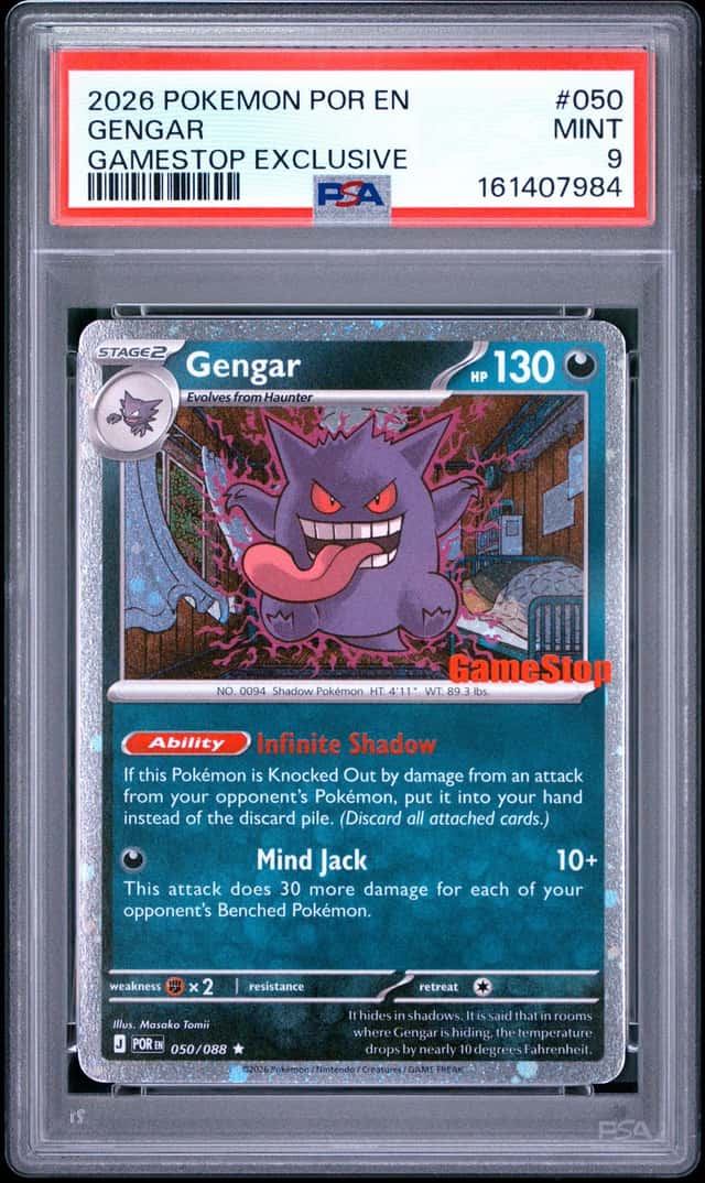 2026 POKEMON GENGAR HOLO GAMESTOP EXCLUSIVE PROMO PSA 9 MINT RARE CLEAN 💎 RARE