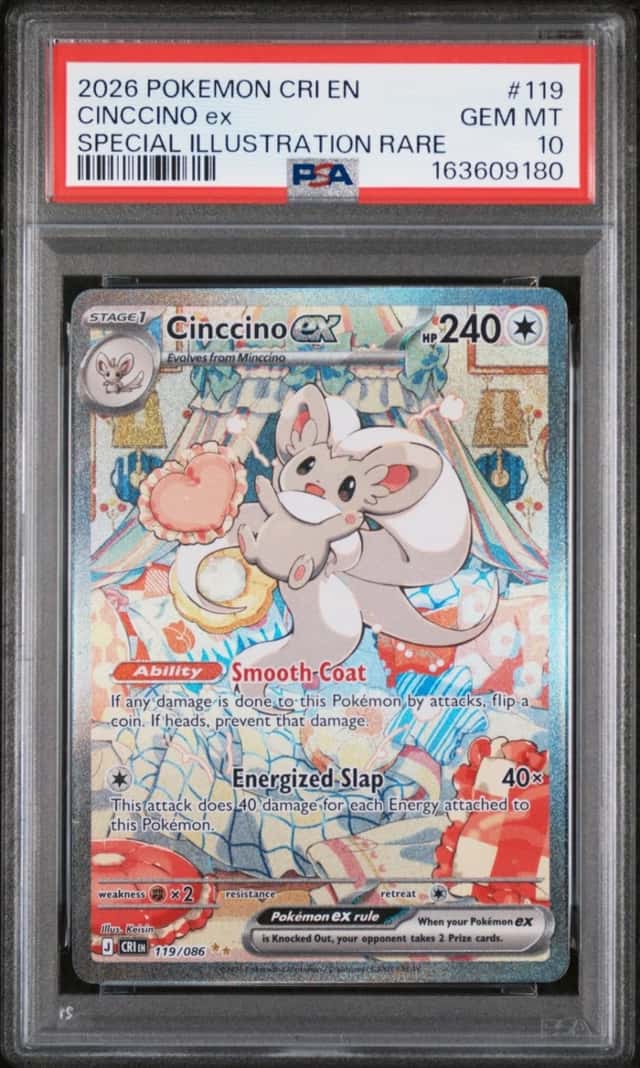 2026 POKEMON EN CHAOS RISING SPECIAL ILLUSTRATION RARE 119 CINCCINO EX PSA 10