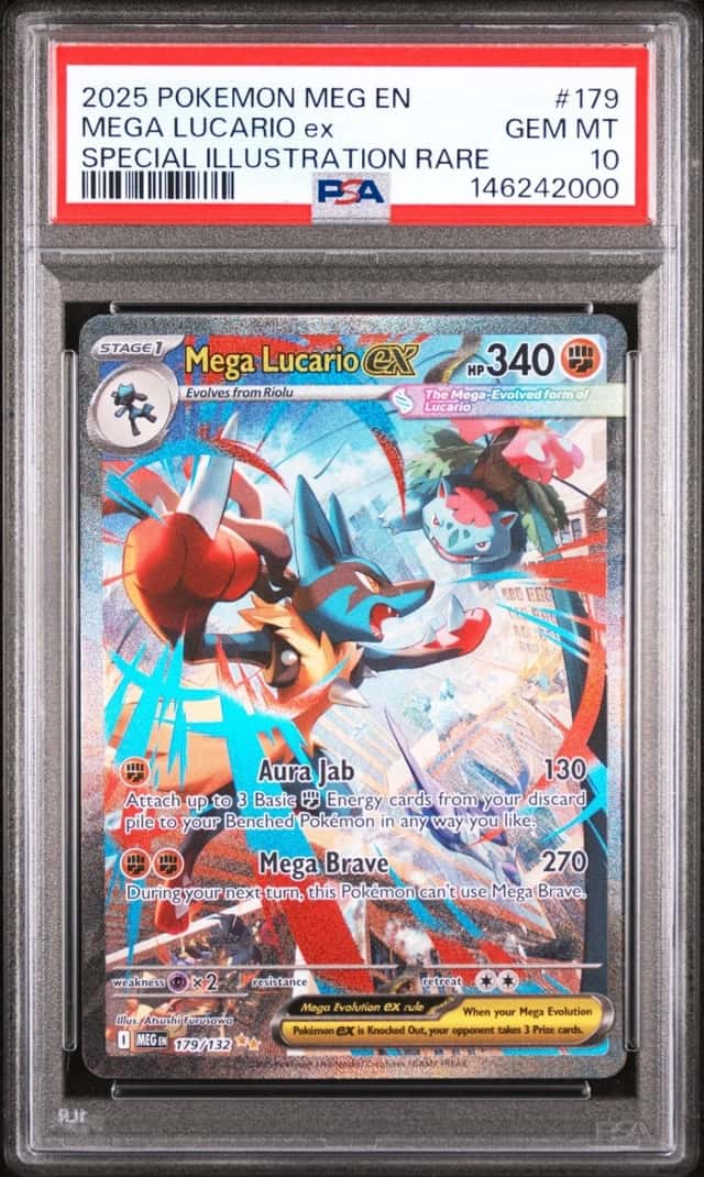 2025 POKEMON MEG EN-MEGA EVOLUTION #179 MEGA LUCARIO EX PSA 10