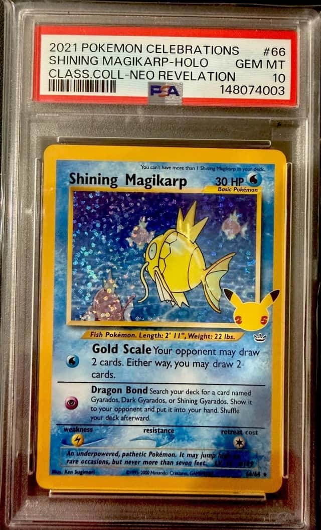 Shining Magikarp Holo #66/64 - 2021 Pokemon Celebrations - PSA 10 - New Cert