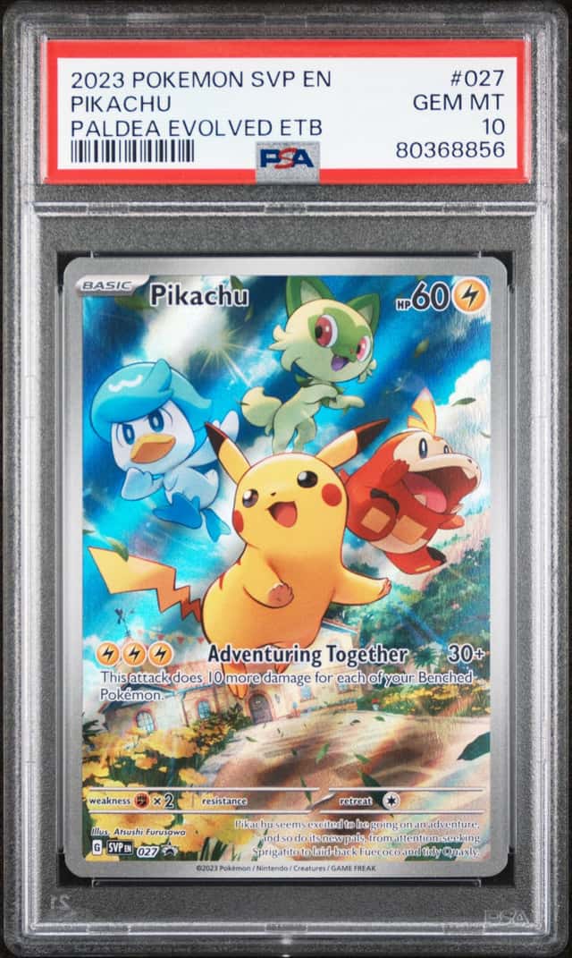 Pokemon Pikachu Sv Black Star Promo 027 Paldea Evolved ETB PSA 10 Gem Mint