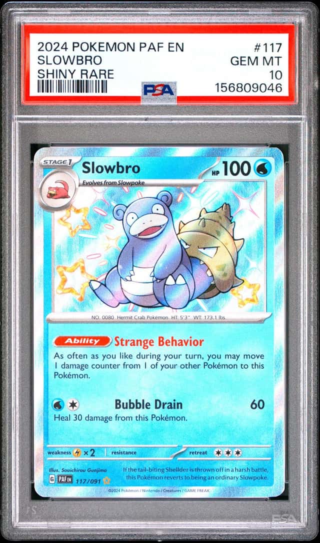 Slowbro 117/091 Shiny Rare Pokemon TCG - 2024 Paldean Fates - PSA 10 GEM MINT