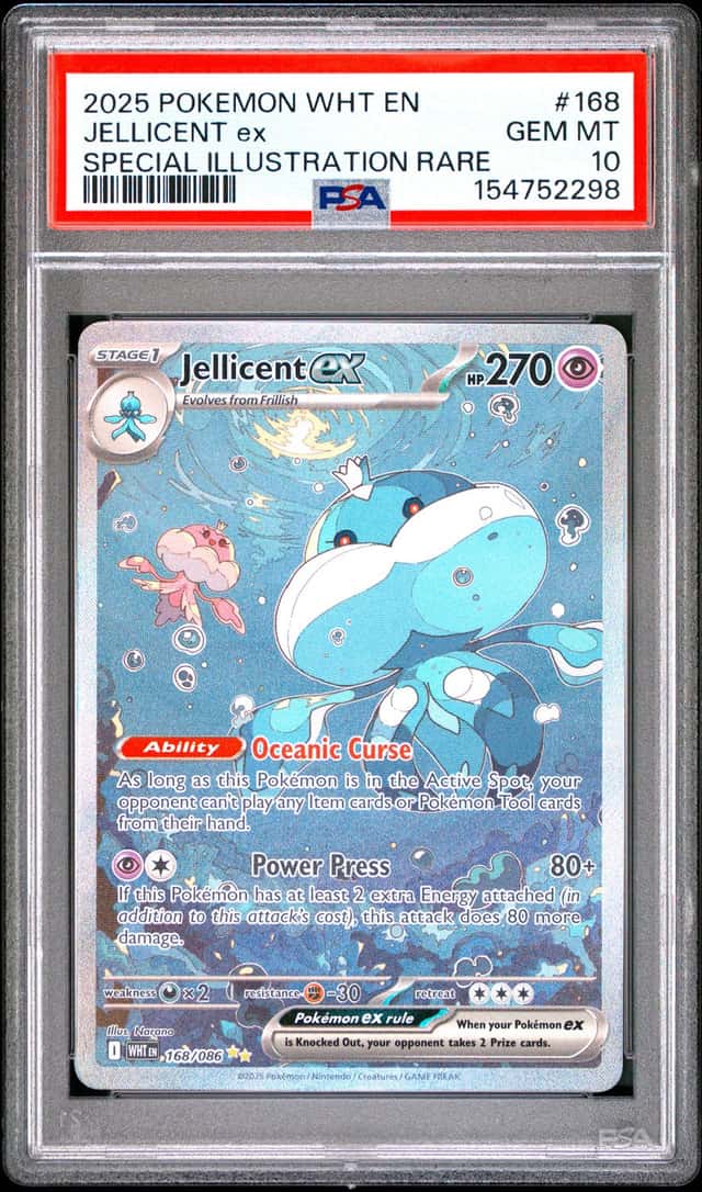 2025 Pokemon White Flare Jellicent ex Special Illustration Rare #168/086 PSA 10