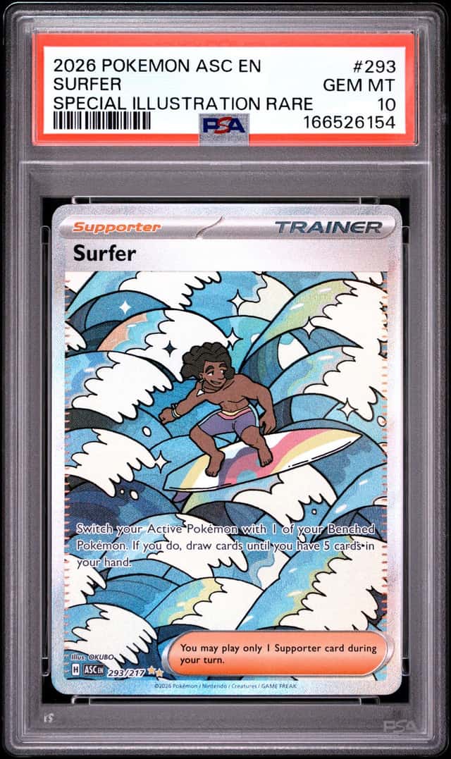2026 POKEMON ASC EN-ASCENDED HEROES SPECIAL ILLUSTRATION RARE #293 SURFER PSA 10