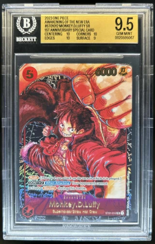 2023 One Piece Awakening New Era 1st Anniversary Monkey D Luffy ST01-012 BGS 9.5