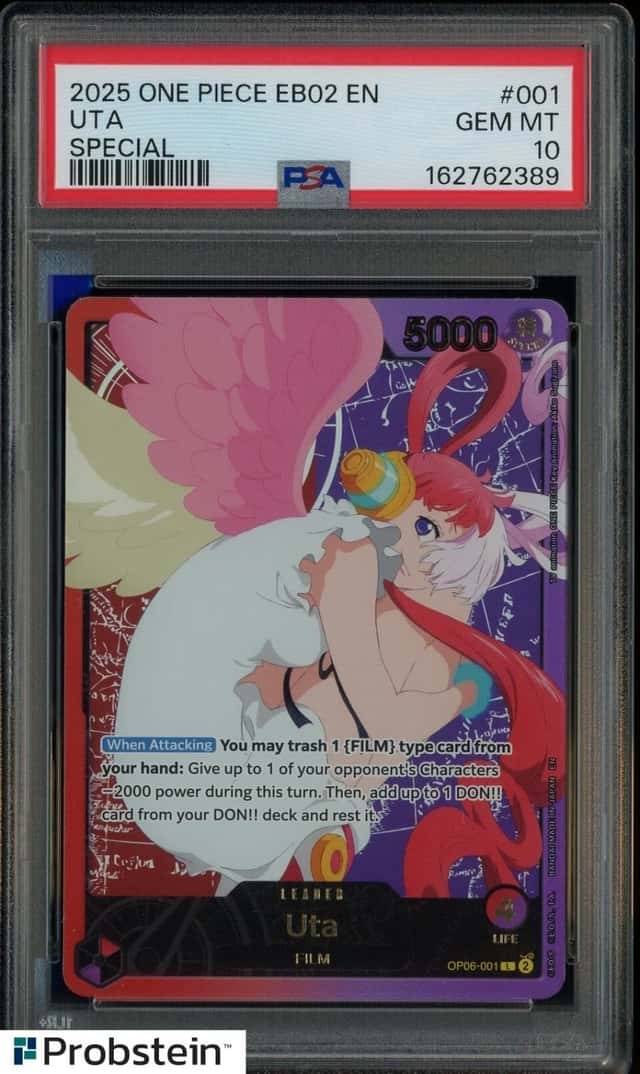 2025 One Piece Uta EB02 Special Gold 25th Anniversary 001 Leader PSA 10 GEM MINT