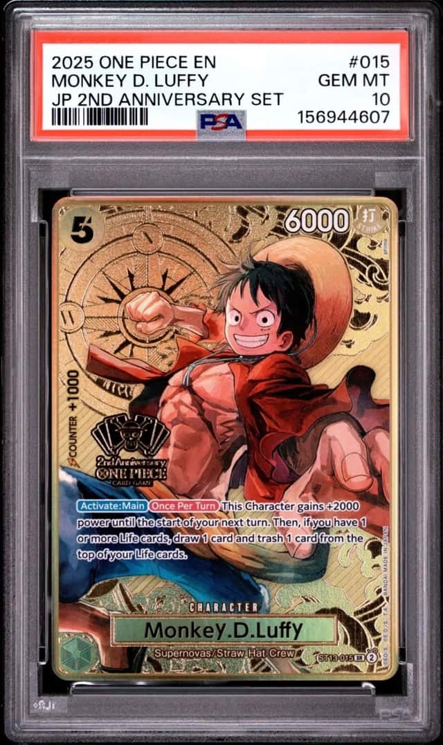 One Piece Monkey D Luffy 2nd Anniversary ST13-015 PSA 10 Gem Mint