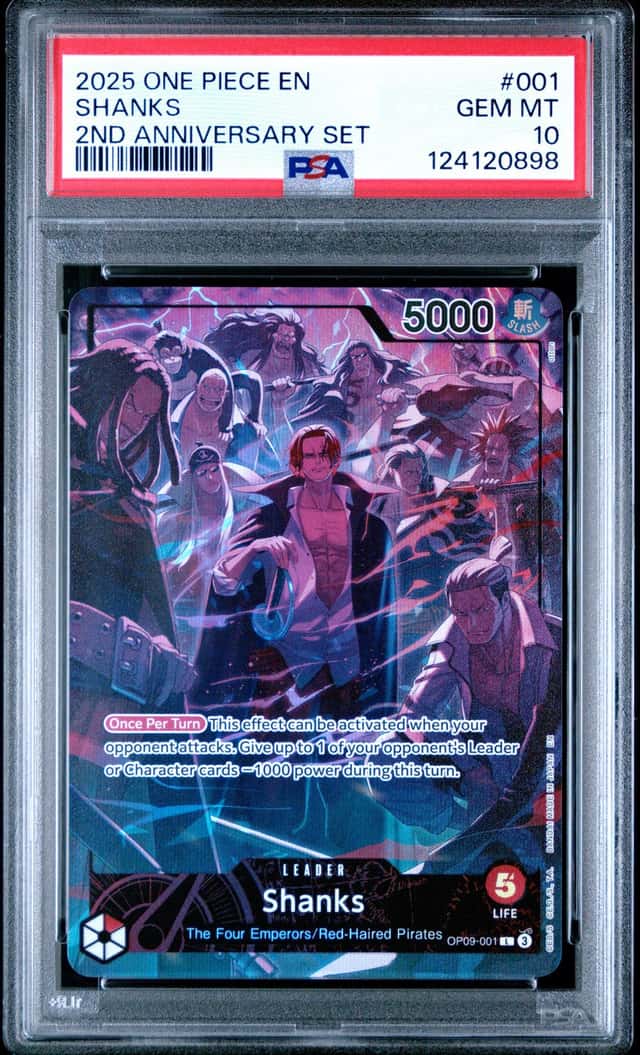 2025 ONE PIECE ENGLISH VERSION 2ND ANNIVERSARY SET #001 SHANKS PSA 10