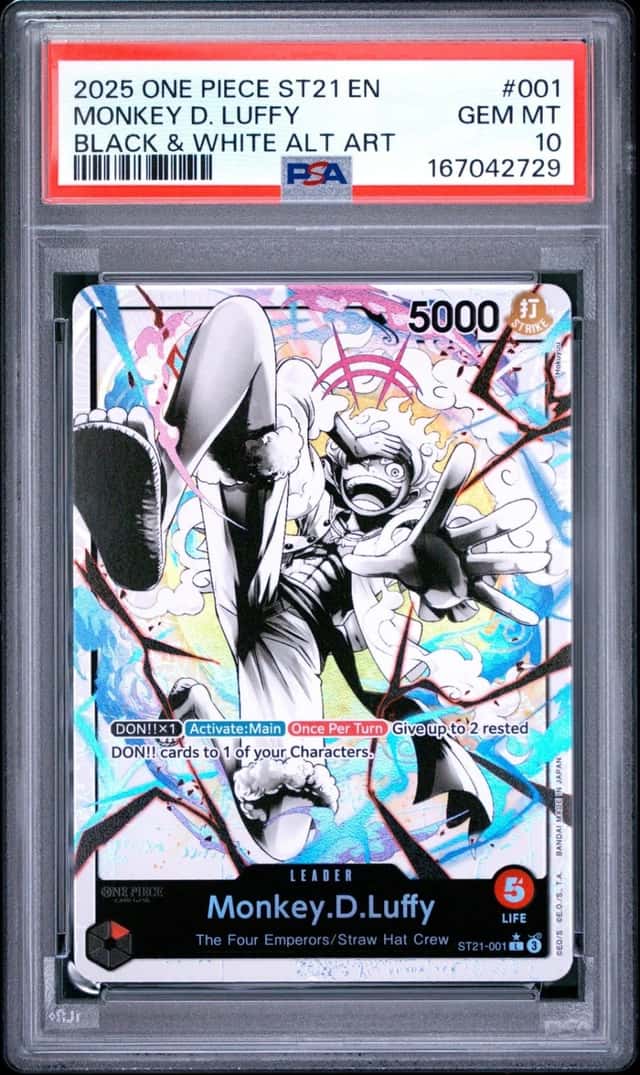 2025 ONE PIECE STARTER DECK ST21-EX GEAR 5 #001 MONKEY D. LUFFY PSA 10