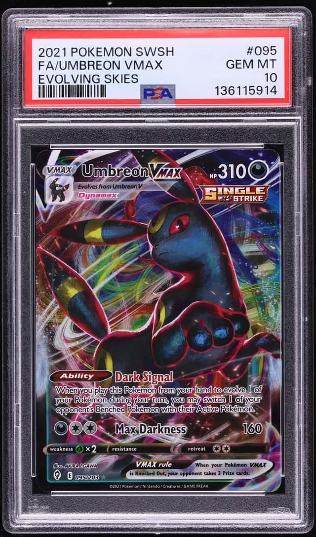 2021 Pokemon Sword & Shield Evolving Skies Full Art Umbreon VMAX #95 PSA 10 GEM MINT