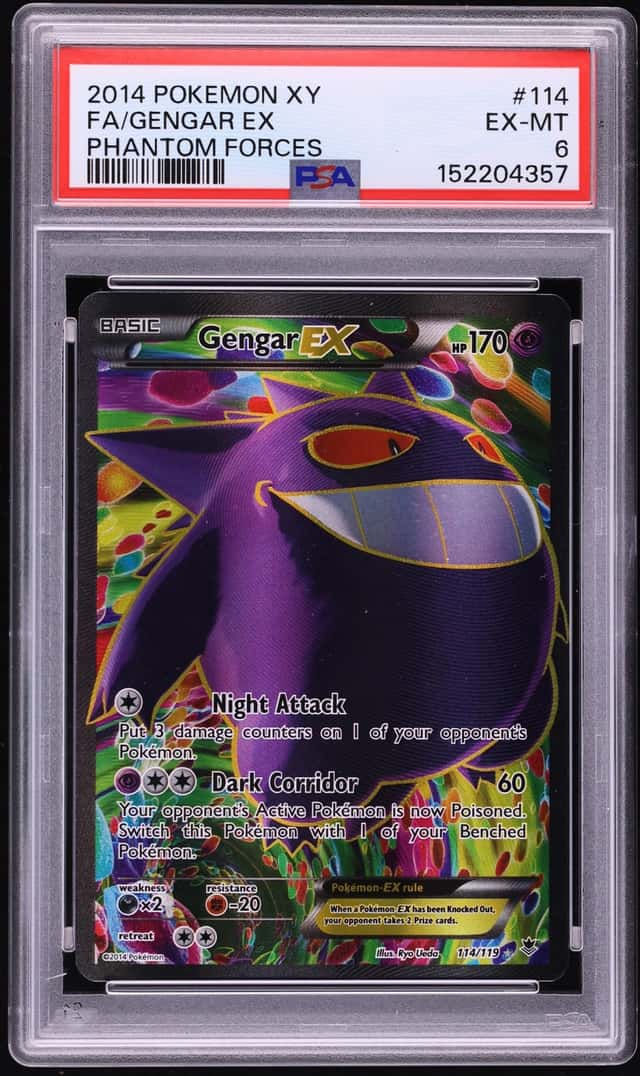 2014 Pokemon XY Phantom Forces Alt Art Gengar EX #114 PSA 6 EXMT