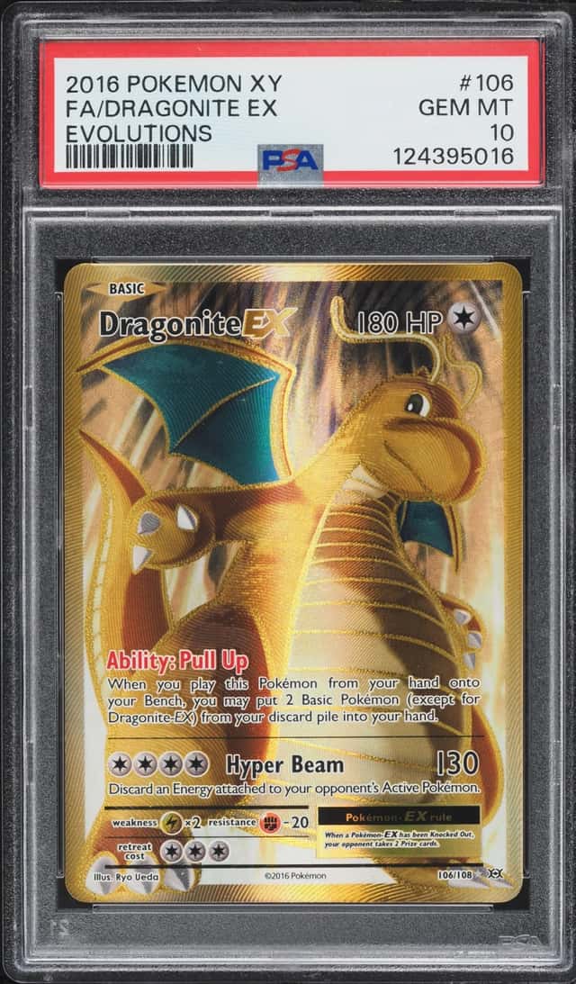 2016 Pokemon XY Evolutions Full Art Dragonite EX #106 PSA 10 GEM MINT